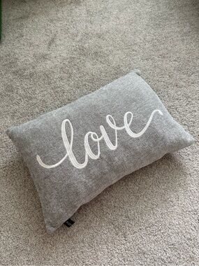 Like New Rodeo Home Gray Love Accent Pillow